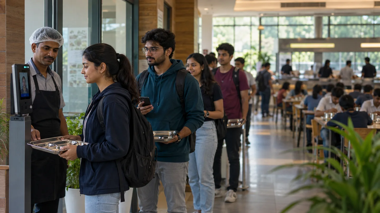 Student using a campus access device under the university’s configured rules